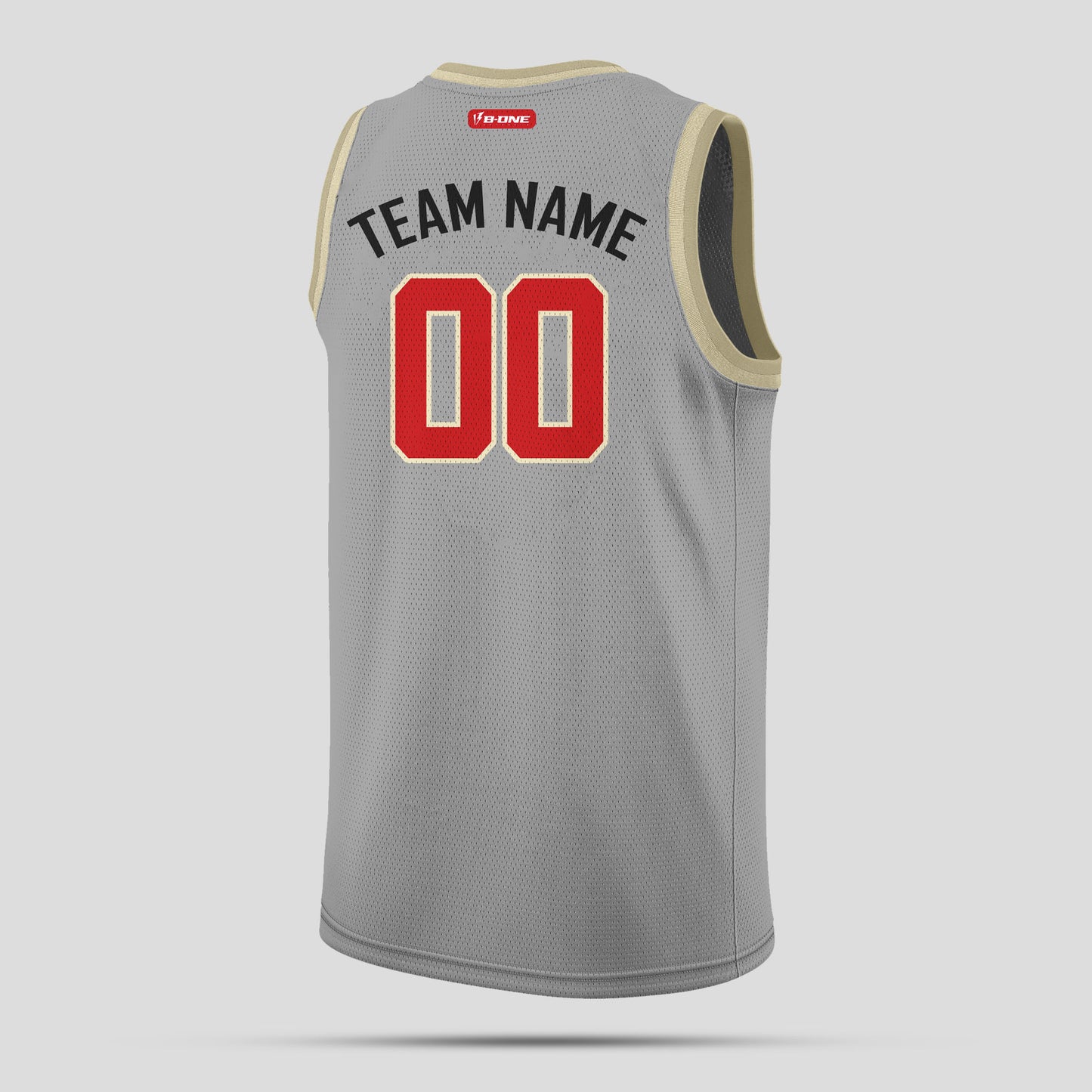 Custom Team Club Gray, Red, and Black Authentic Rib Knit Basketball Jersey