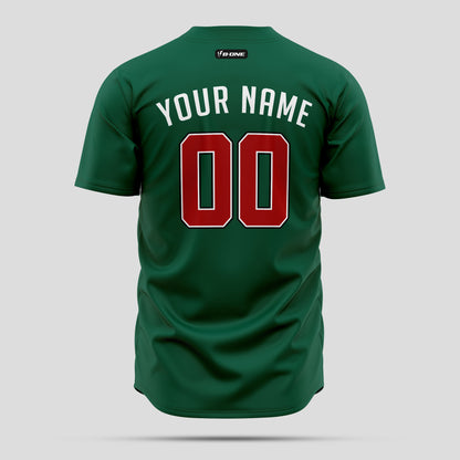 Custom Team Club Kelly Green Red Baseball Jersey - Elite Performance Gear