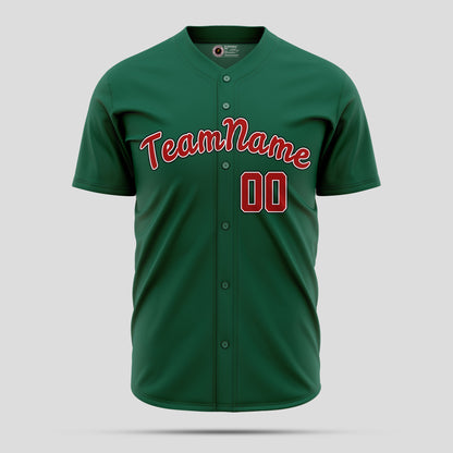 Custom Team Club Kelly Green Red Baseball Jersey - Elite Performance Gear