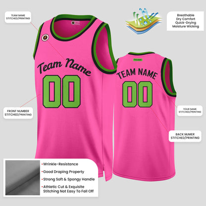 Custom Team Club Pink & Green Basketball Jerseys – Personalized & Vibrant