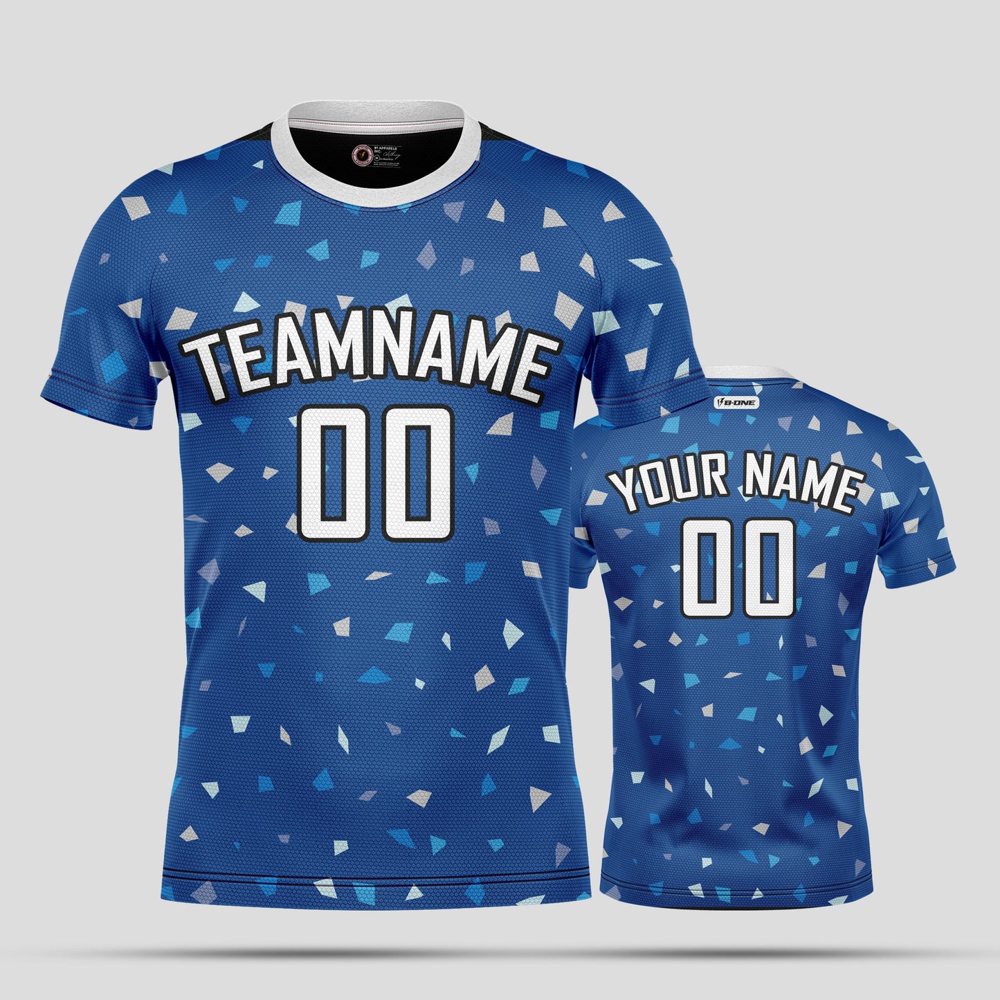 Custom Team Club Soccer Jerseys – Blue & White with Player Numbers