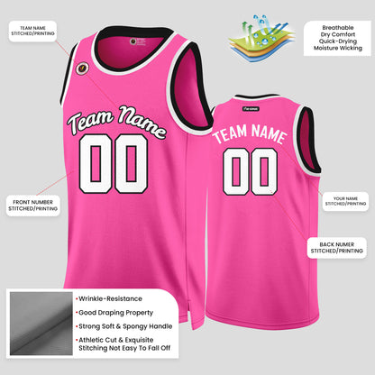 Custom Team Club Pink & White Basketball Jerseys – Personalized & Stylish