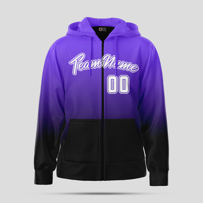 Custom Team Club Purple, Black, and White Sweatshirts Hoodie