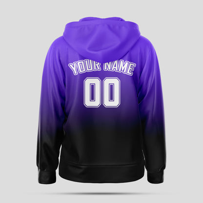 Custom Team Club Purple, Black, and White Sweatshirts Hoodie