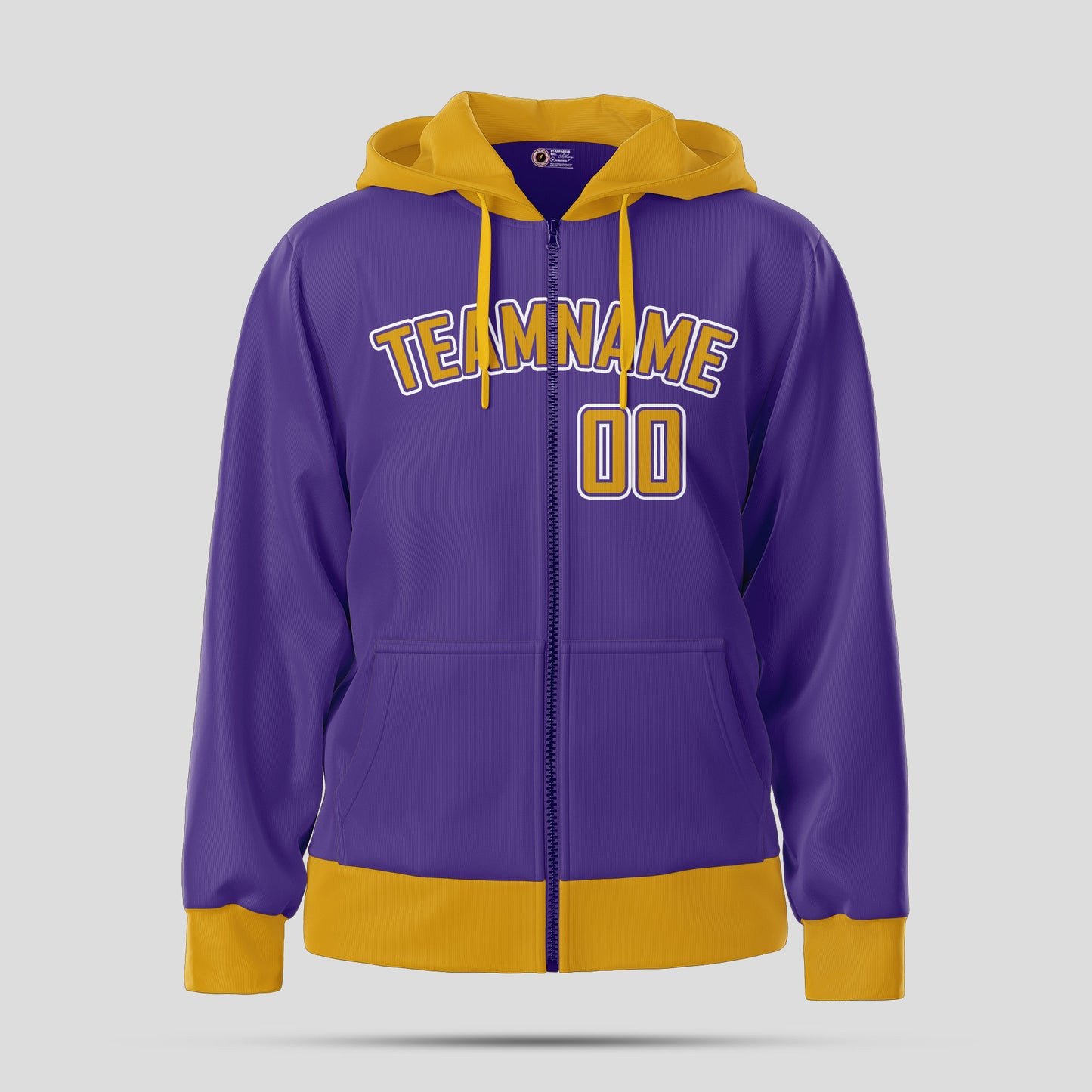 Custom Team Club Purple and Yellow Pullover Sweatshirts Hoodie