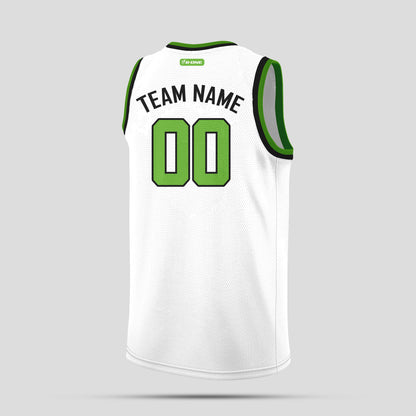 Custom Team Club White & Green Basketball Jerseys – Vibrant & Personalized