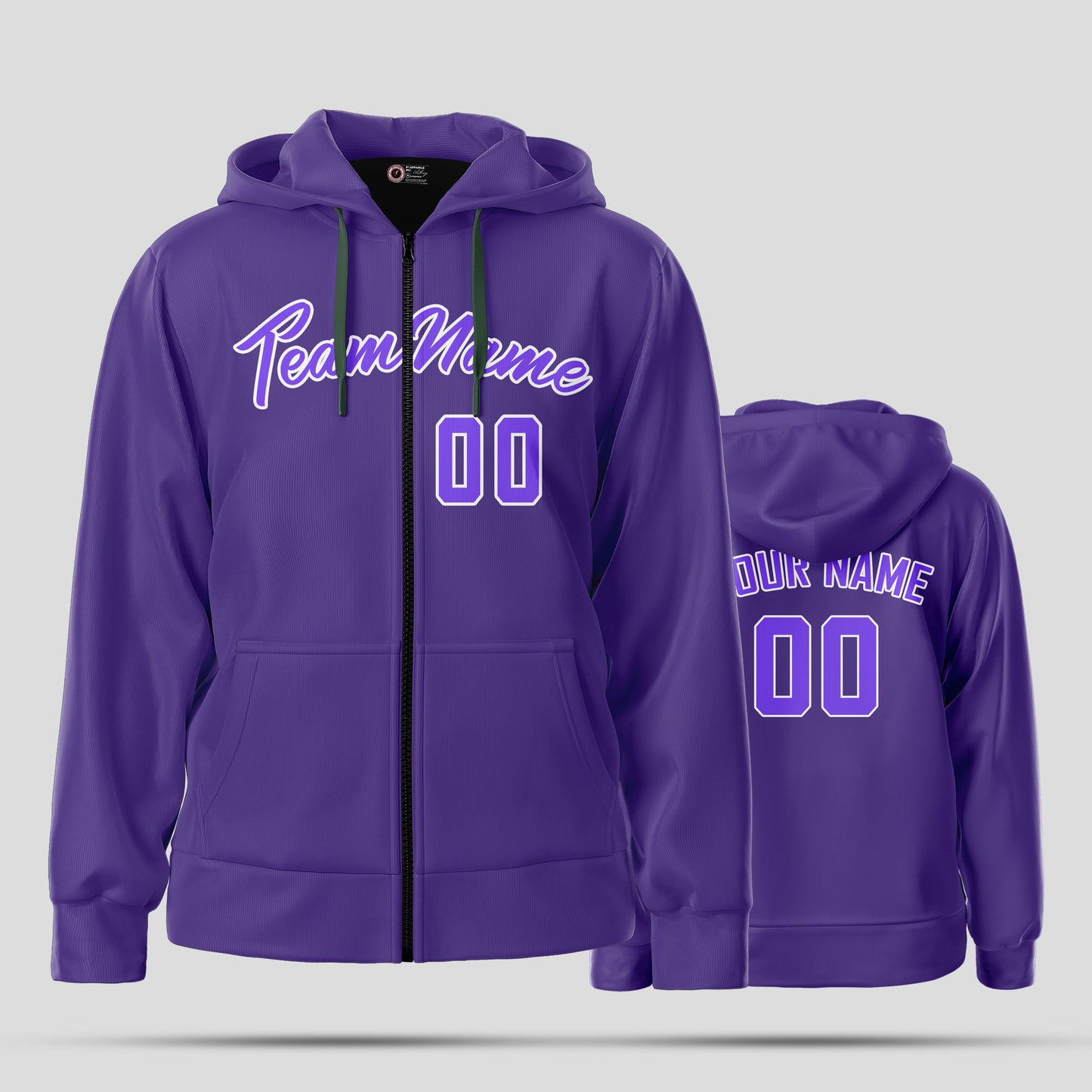 Custom Team Design Purple and Pink Pullover Sweatshirts Hoodie