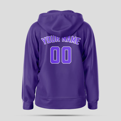 Custom Team Design Purple and Pink Pullover Sweatshirts Hoodie