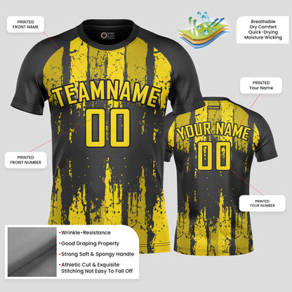 Custom Yellow & Black Soccer Jerseys for High-Performance Testing Teams
