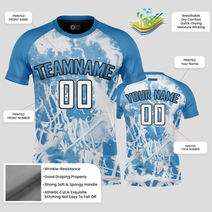 Custom White & Blue Soccer Jerseys for High-Performance Testing Teams