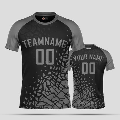 Custom Team Name Soccer Jerseys – Black & Gray Personalized Uniforms