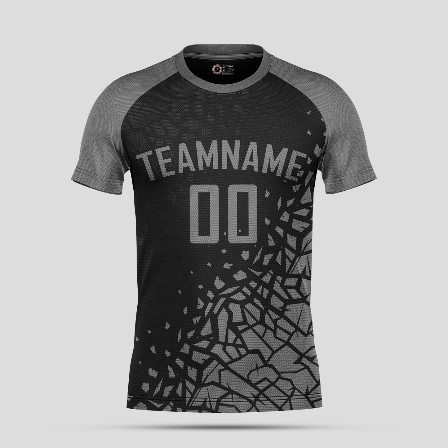 Custom Team Name Soccer Jerseys – Black & Gray Personalized Uniforms