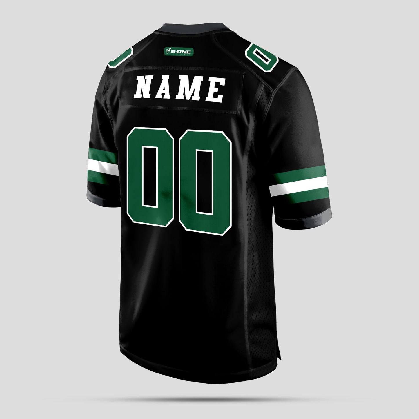 Custom Team Name Black, Green, and White Authentic Football Jersey – Premium Performance Gear