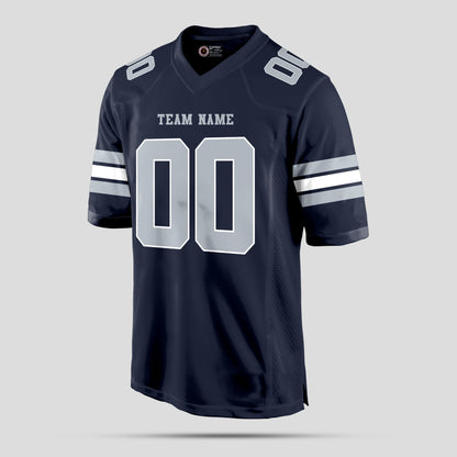 Custom Team Name Black, Grey, and White Football Jersey – Premium Personalized Sportswear