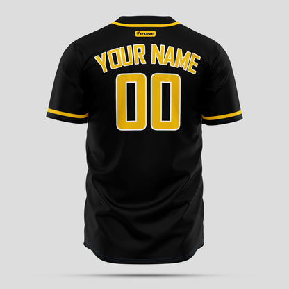 Custom Black & Yellow Authentic Baseball Jersey with Team Name