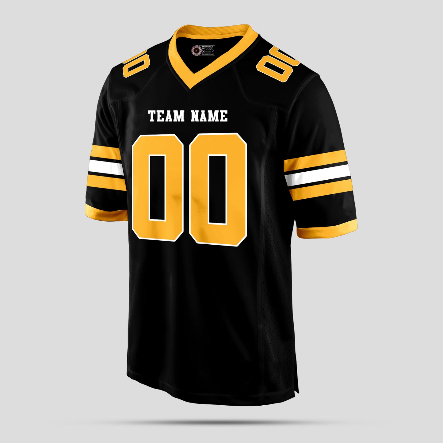 Custom Team Name Black and Yellow Football Jersey - Personalized Game Gear