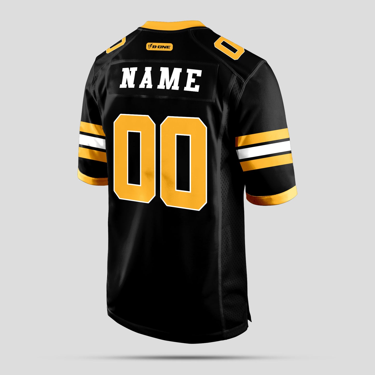 Custom Team Name Black and Yellow Football Jersey - Personalized Game Gear