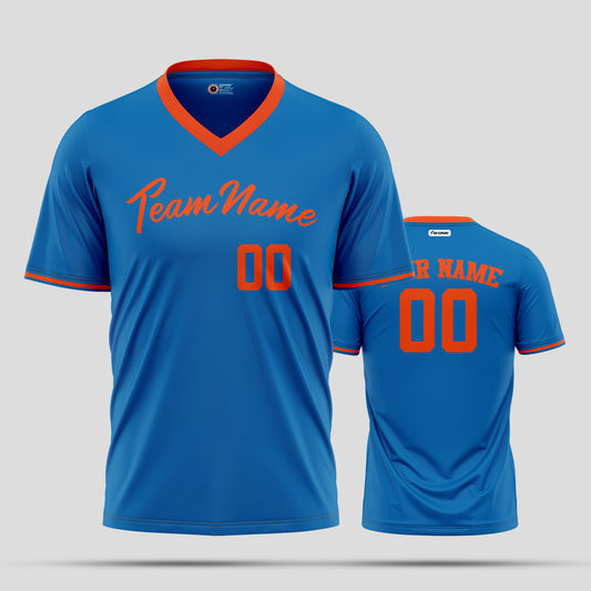 Custom Team Name Blue and Orange High-Performance Athletic T-Shirts