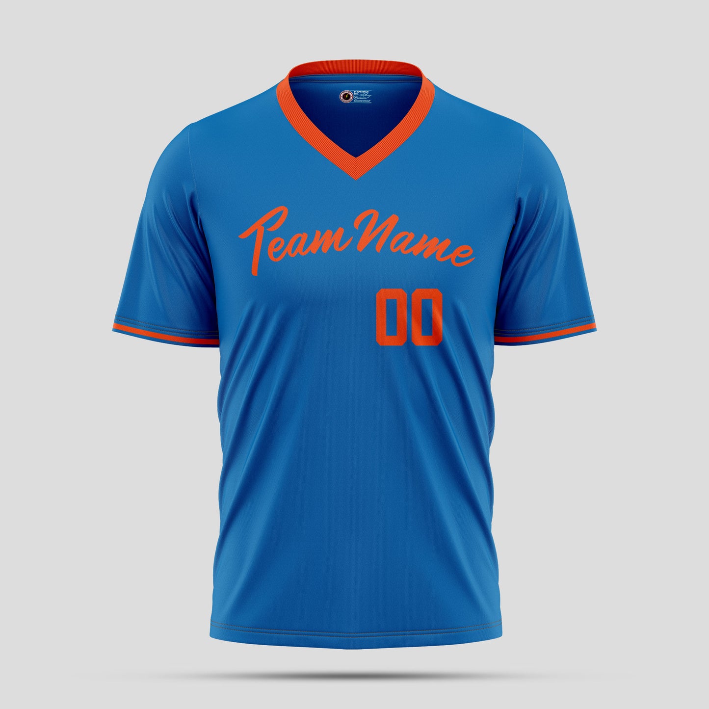 Custom Team Name Blue and Orange High-Performance Athletic T-Shirts