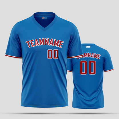 Custom Team Name Blue and Red High-Performance Athletic T-Shirts