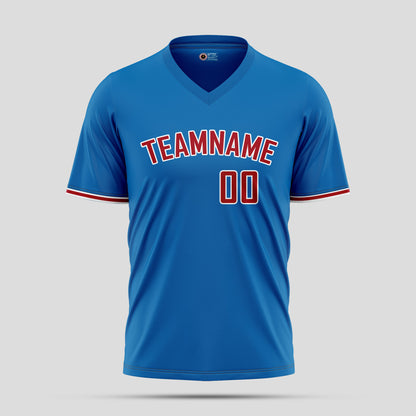 Custom Team Name Blue and Red High-Performance Athletic T-Shirts