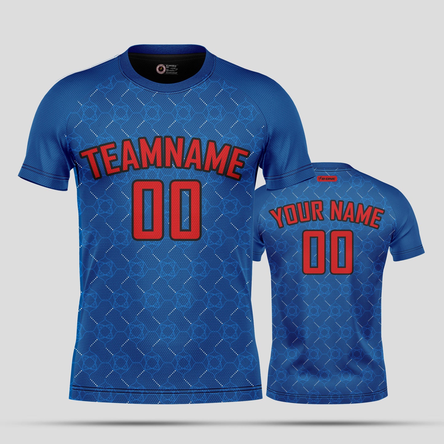 Custom Team Name Soccer Jerseys – Blue & Red Personalized Uniforms