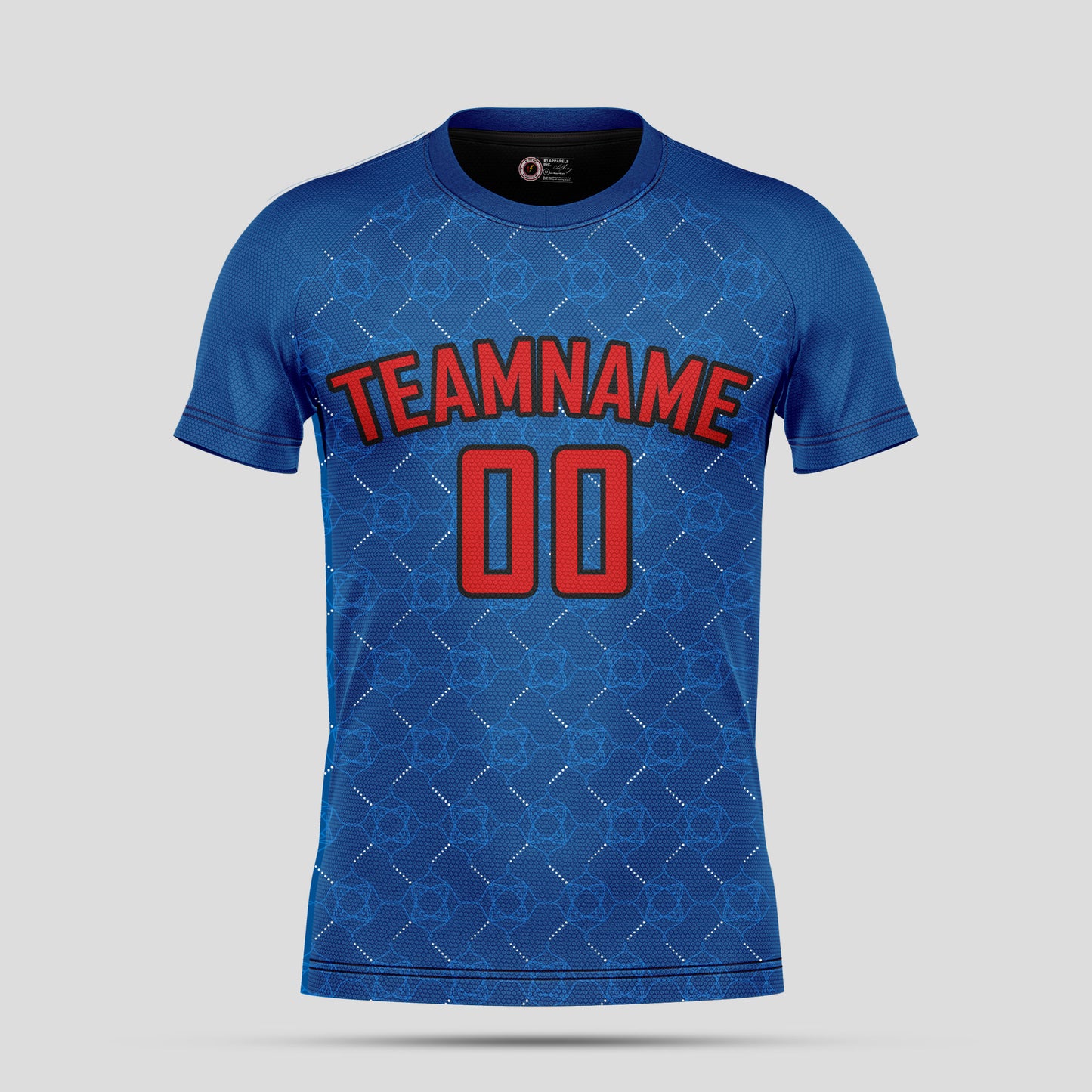 Custom Team Name Soccer Jerseys – Blue & Red Personalized Uniforms