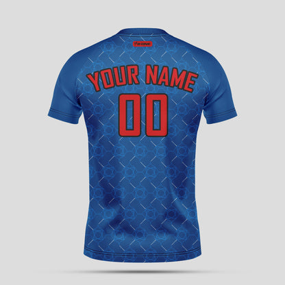 Custom Team Name Soccer Jerseys – Blue & Red Personalized Uniforms