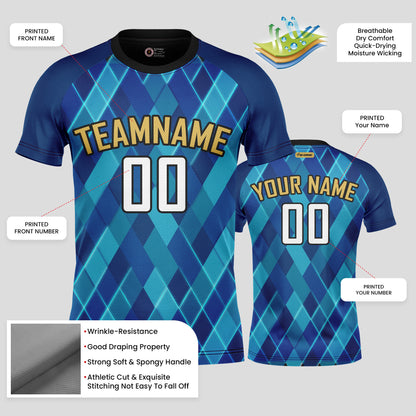 Custom Blue Soccer Jerseys with Personalized Team Name