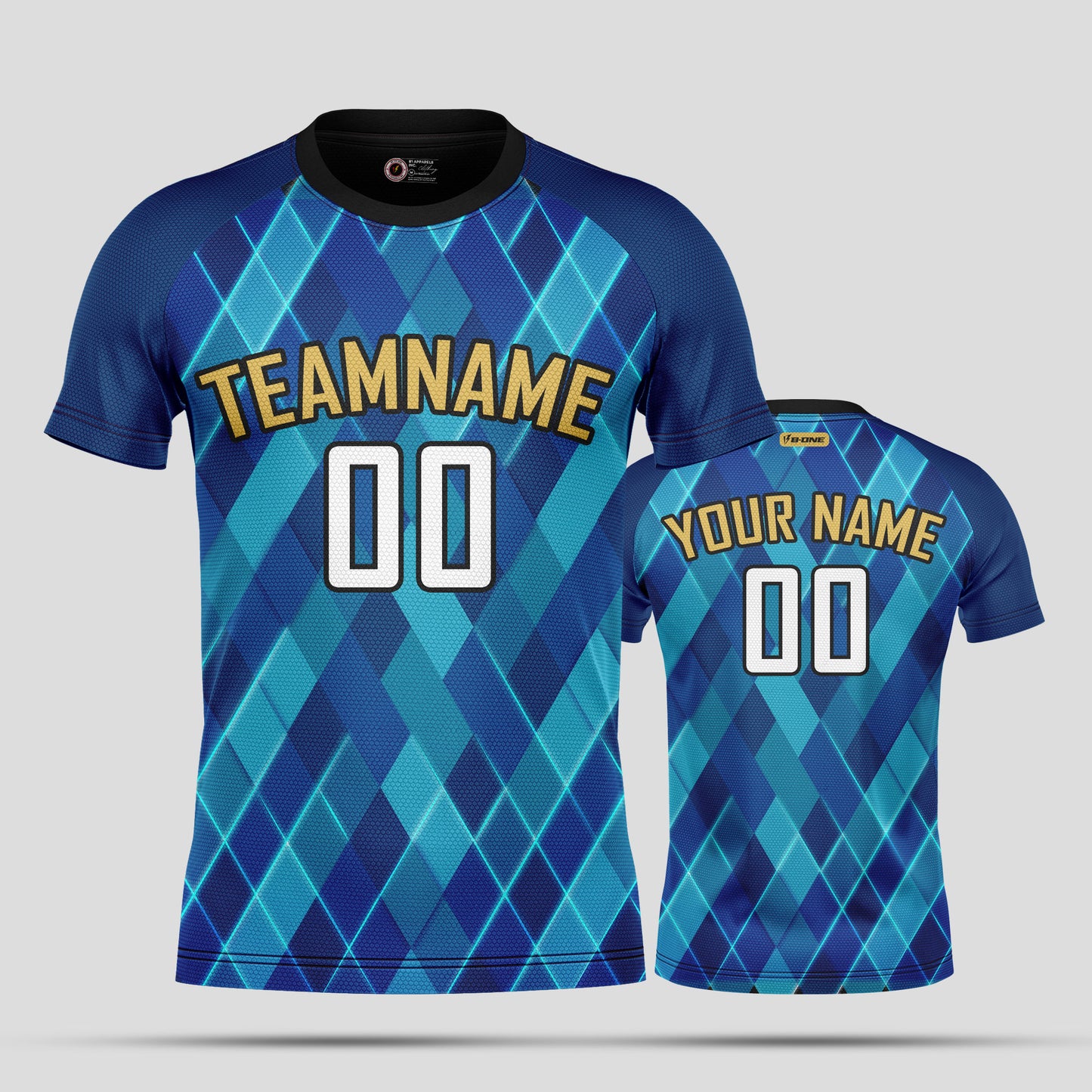 Custom Blue Soccer Jerseys with Personalized Team Name