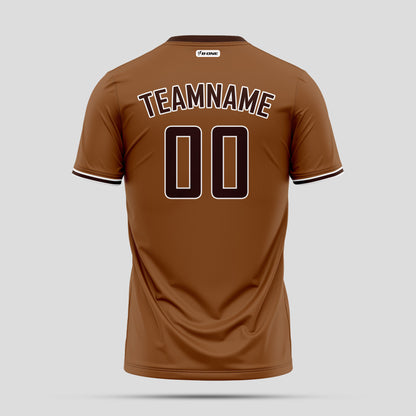 Custom Team Name Brown and Black High-Performance Athletic T-Shirts