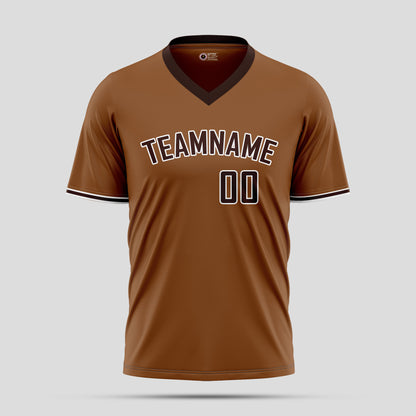 Custom Team Name Brown and Black High-Performance Athletic T-Shirts