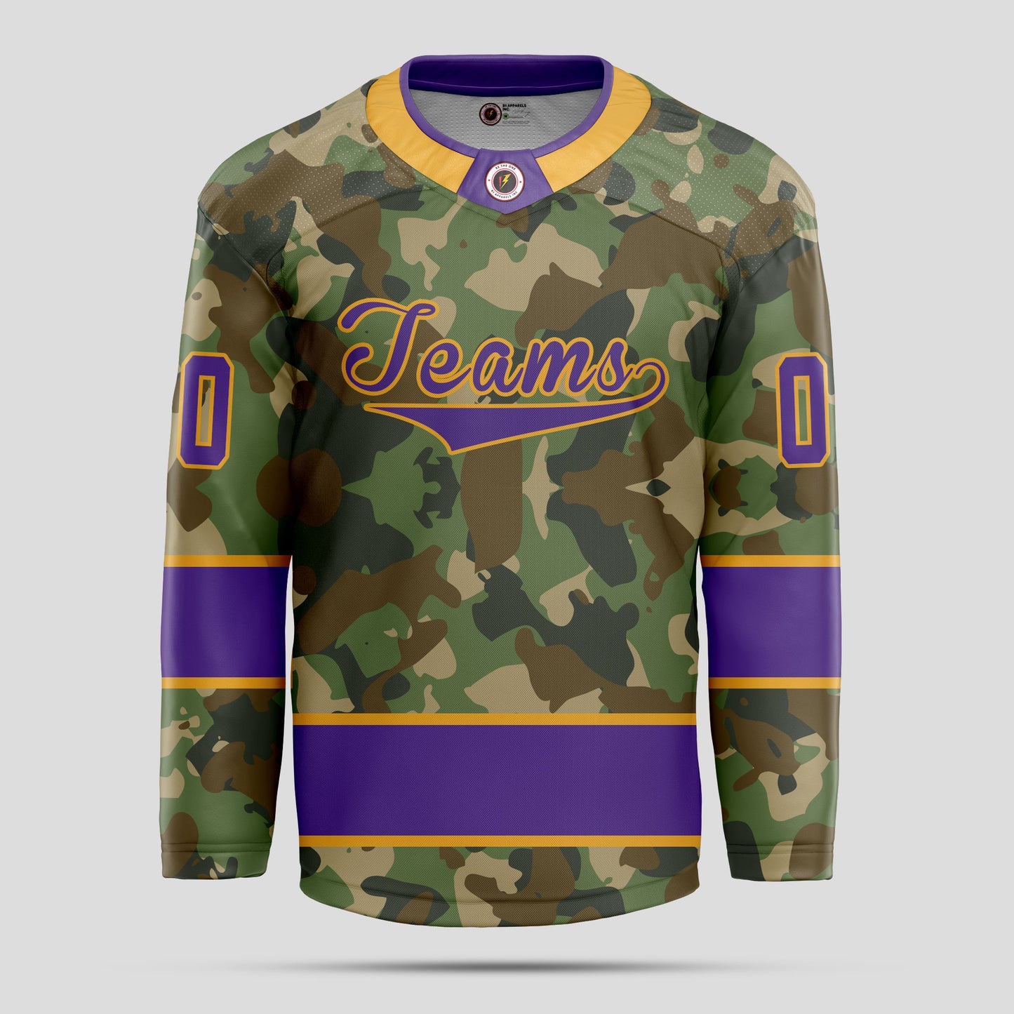 Custom Team Name Purple Camo Hockey Jersey - Personalized & Durable