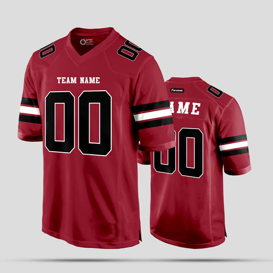 Custom Cardinal Black and White Football Jersey with Personalized Team Name