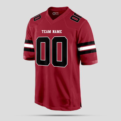 Custom Cardinal Black and White Football Jersey with Personalized Team Name