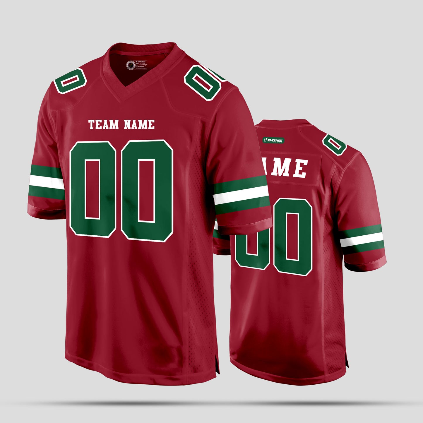 Custom Cardinal Green and White Football Jersey with Personalized Team Name