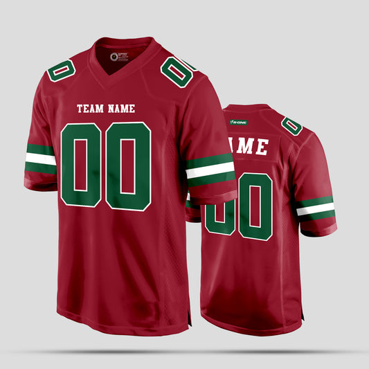 Custom Cardinal Green and White Football Jersey with Personalized Team Name