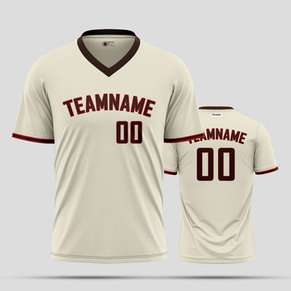 Custom Team Name Cream and Red Performance T-Shirts