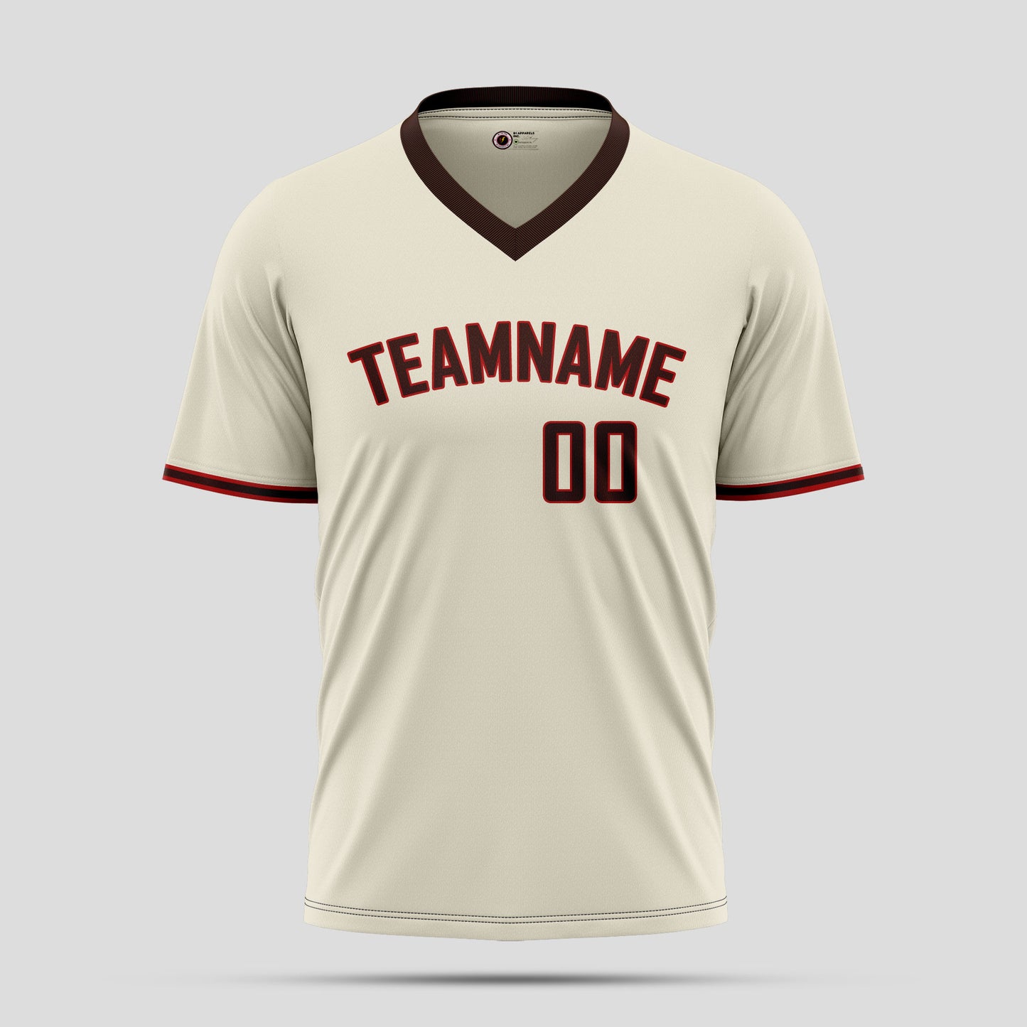 Custom Team Name Cream and Red Performance T-Shirts