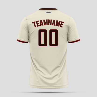 Custom Team Name Cream and Red Performance T-Shirts