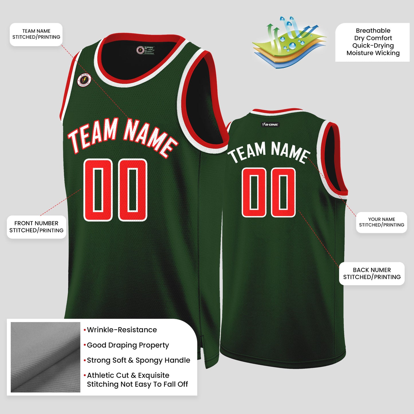 Custom Green and Orange Basketball Jerseys – Personalized Team Name Uniforms