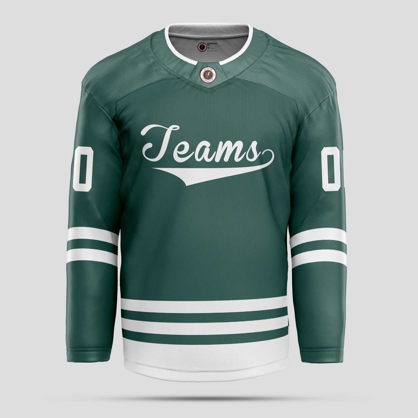 Custom Green & White Authentic Hockey Jersey with Team Name Personalization