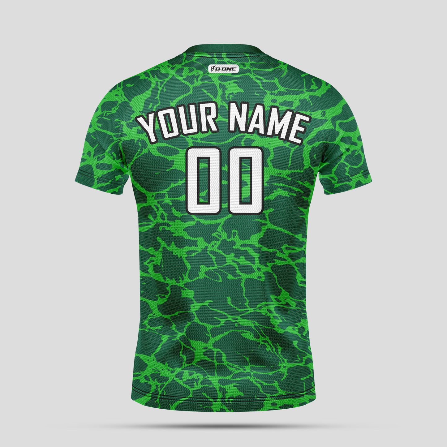 Custom Team Name Soccer Jerseys – Green & White Pattern Personalized Uniforms