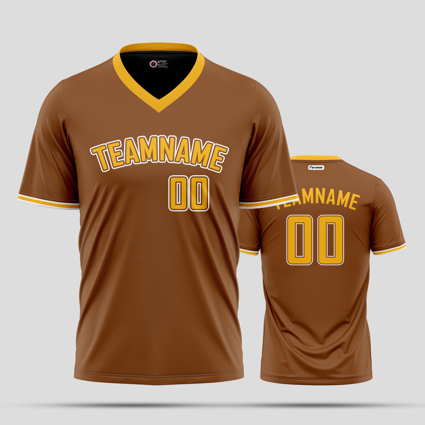 Custom Team Name High-Quality Brown and Yellow Street T-Shirts