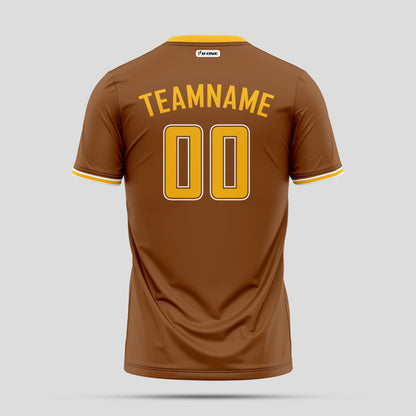 Custom Team Name High-Quality Brown and Yellow Street T-Shirts