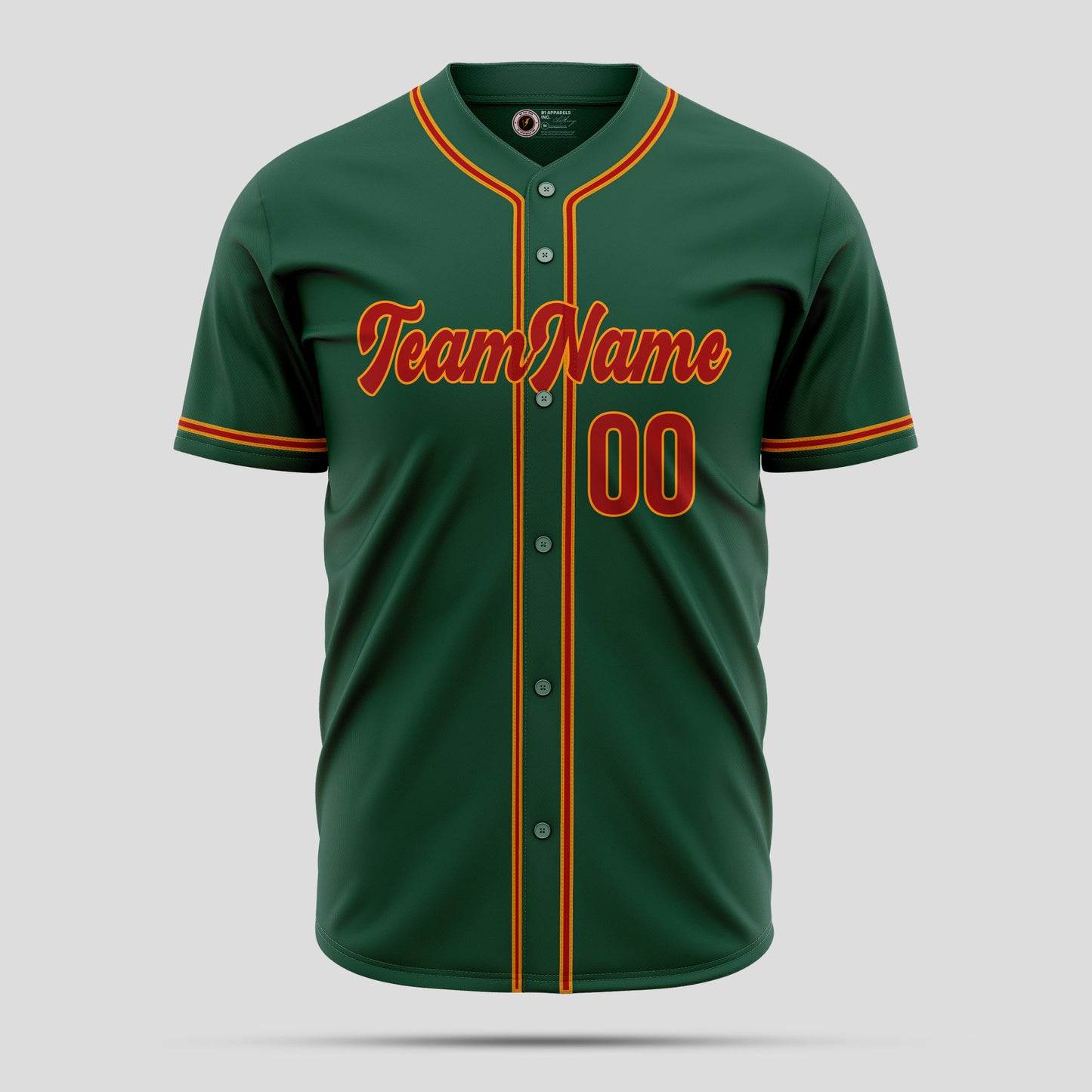 Custom Team Name Kelly Green Orange Baseball Jersey - Premium Teamwear