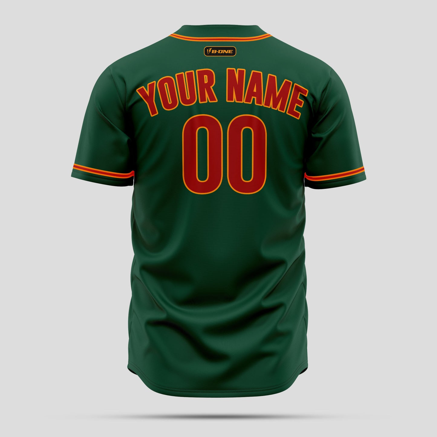 Custom Team Name Kelly Green Orange Baseball Jersey - Premium Teamwear