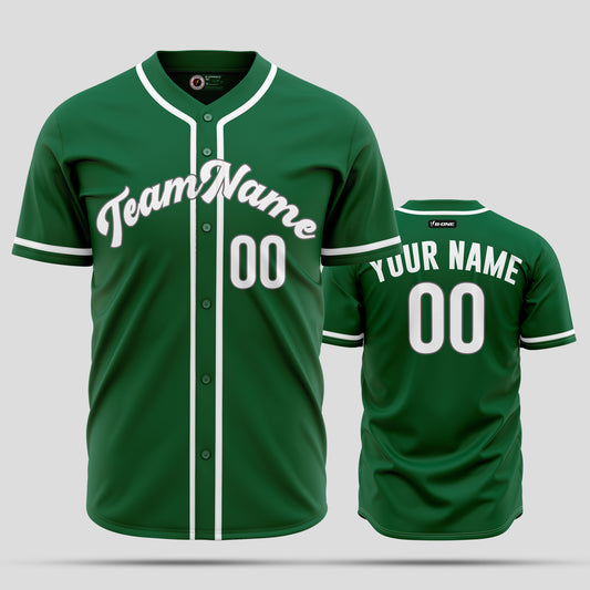 Custom Team Name Kelly Green White Baseball Jersey - Premium Uniform