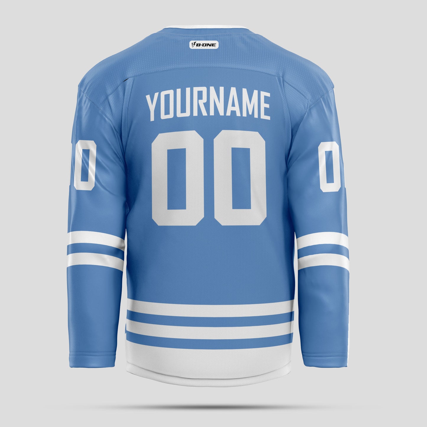 Custom Team Name Light Blue and White Authentic Hockey Jersey