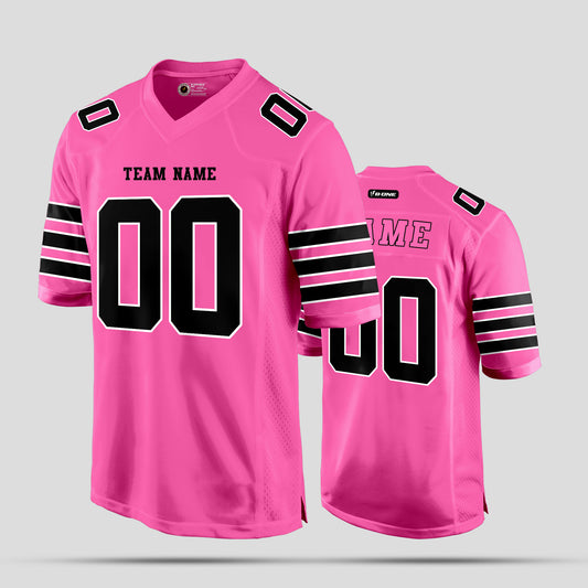 Custom Light Pink and Black Football Jersey with Team Name – Personalized for Your Squad